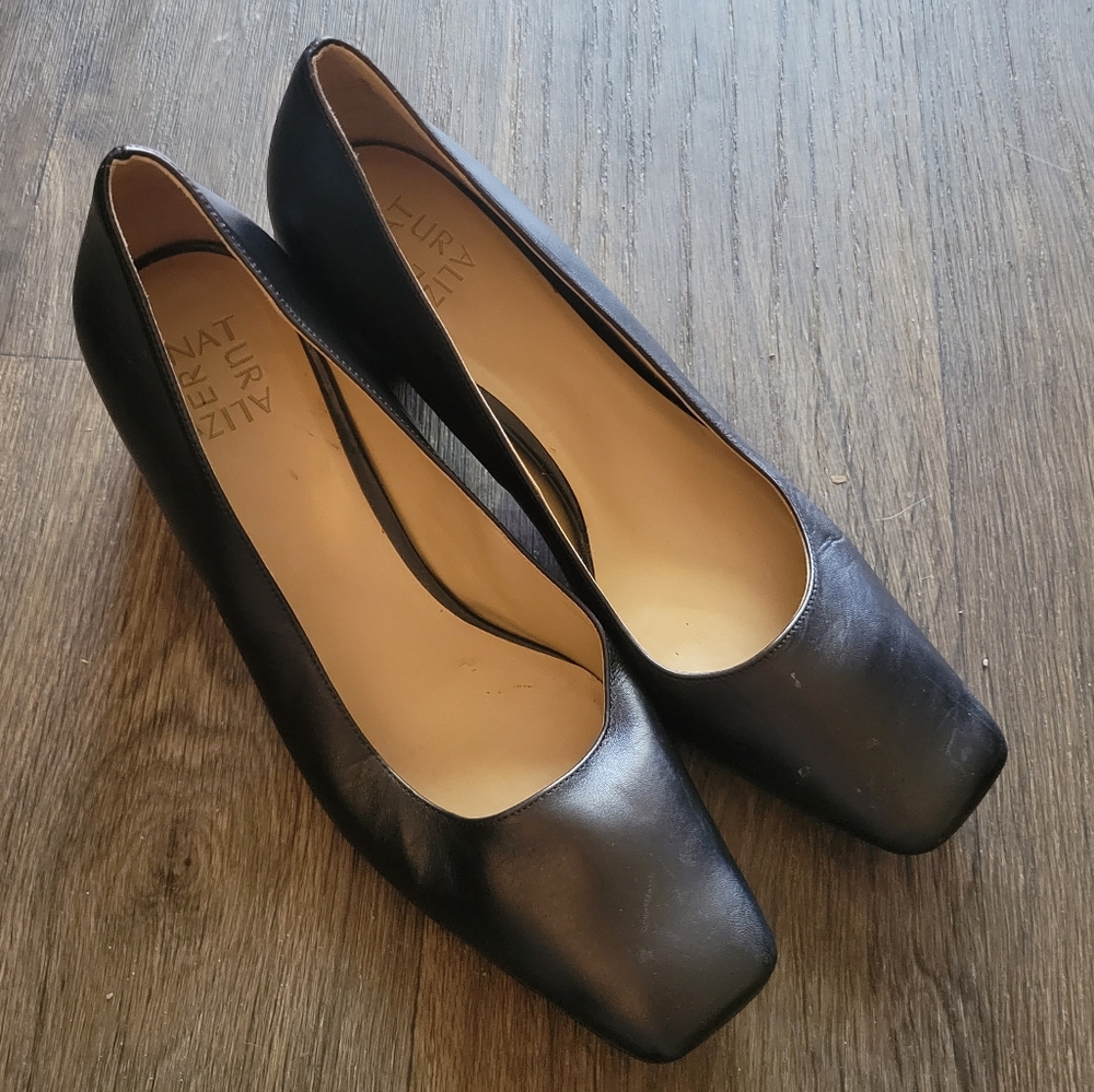 Naturalizer Elegant Black Square Toe Heels